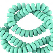 Polymeer kralen rondellen 7mm - Turquoise green
